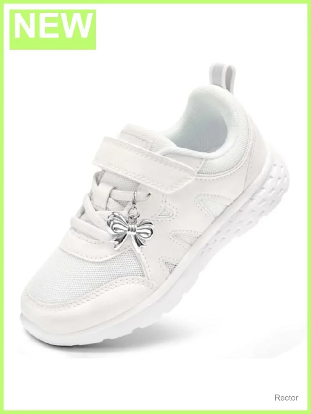 Girls Kids Sneakers Running Tennis Shoes Mesh Faux Leather Hook and Loop